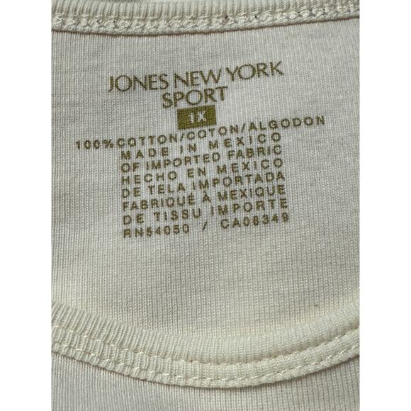 Jones New York Sport Off-White Long Sleeve Crewneck T-Shirt, Size 1X - Picture 4 of 5